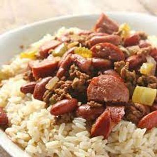Rice And Beans With Goat Meat