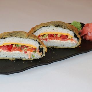 შემწვარი ორაგულის ბურგერი