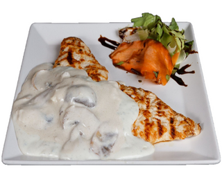 Piept de pui la gratar cu sos alb 230G