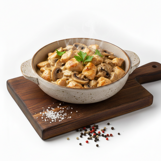 Pui cu smantana si ciuperci