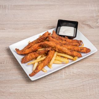 Tiras De Pollo Con Salsa De Mostaza Y Miel