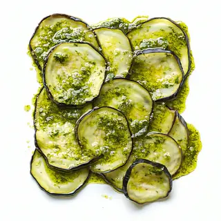 Carpaccio de berenjena al pesto