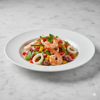 Insalatina di mare e verdurine croccanti