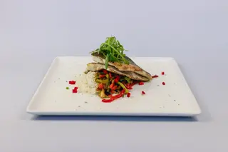 Sea bass file with oyster