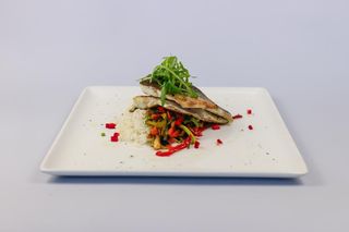 Sea bass file with oyster