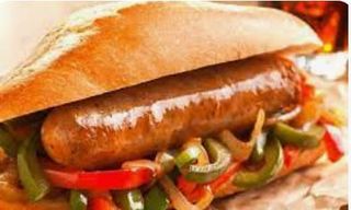 Bocadillo salchichas y pimientos