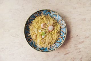 Risotto baby calamari și pesto