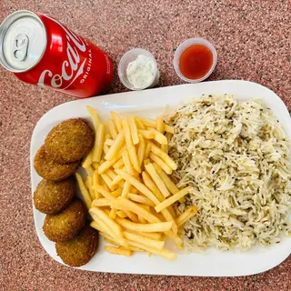 Menu falafel no prato