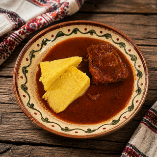 Ostropel de pui cu mamaliguta