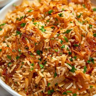 Arroz con cebolla frita/Onion rice