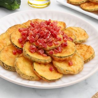 CALABACIN REBOZADO CON VIRUTAS DE JAMON