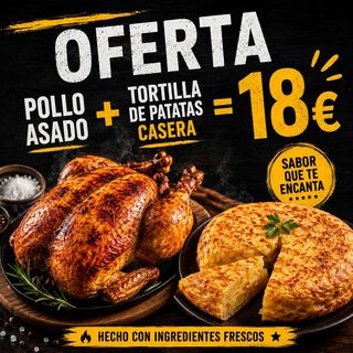 Pollo + Tortilla de Patata Casera