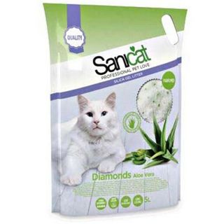SANICAT Diamonds Aloe Vera, upijajući silikatni posip za mačke, s mirisom 5L (KOD PSANSGDA005L41)