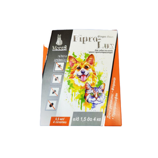 Краплі Фіпро-Люкс протипаразитарні для собак та котів 1.5 -4 кг , 1 піпетка