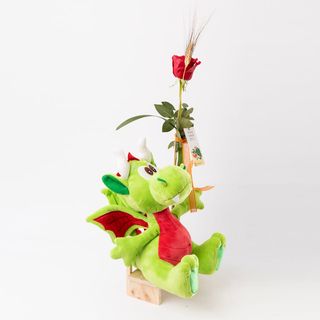 Rosa Vermella Amb Drac Verd