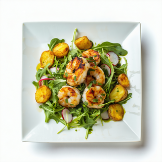 Chipirones a la Plancha con ensalada y patatas fritas