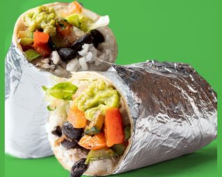 Burrito vegan verduras y guacamole