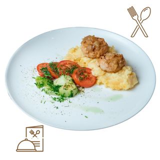 Kotleta de Pescado con Puré de Patata