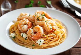 Spaghetti gamberi e ricotta