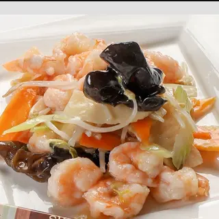 Gamberi con verdure 