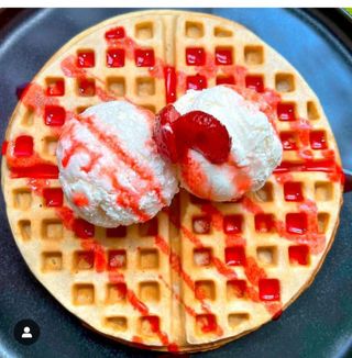 Waffles and ice cream 