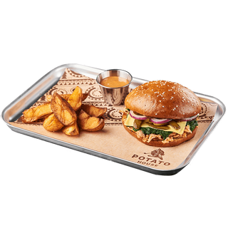 Сет - бургер класичний з розтушкованою куркою та шпинатом (430г)