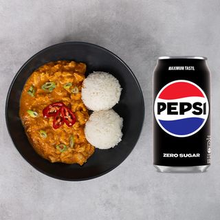 Chicken tikka masala+Pepsi zero 0,33l