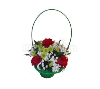 Crvene ruže sa dekoracijom u korpici (ASP 033)