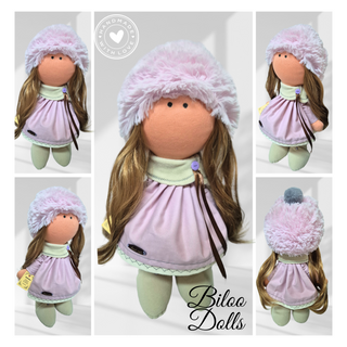 Papusa BILOO- ANNA, handmade, textila, 40 cm