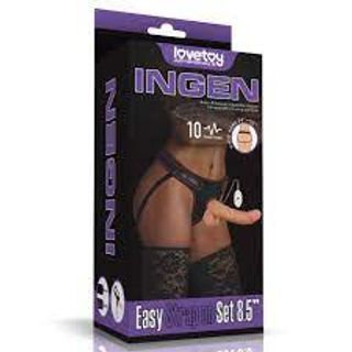 Lovetoy Ingen Easy Strap on Set 8.5'' Vibrating 10 Function