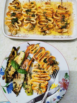 Калмари на скара