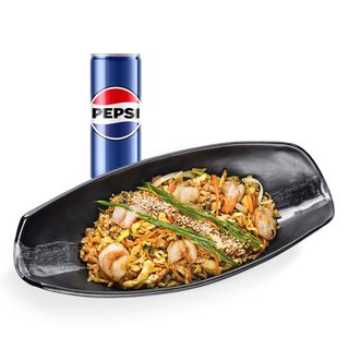 Рис смажений з креветкою+Pepsi