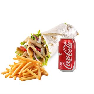 Menú rollo con patatas dentro y aparte 