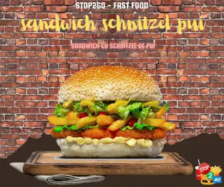 Sandwich cu schnitzel pui