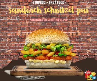 Sandwich cu schnitzel pui