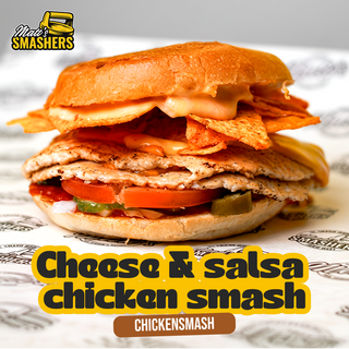 Cheese & salsa chicken smash