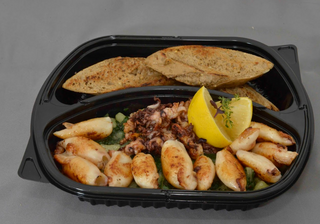 Grilovane lignje sa blitvom i krompirom na dalmatinski način 400gr