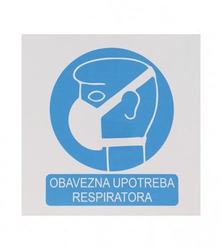 (005139) Naljepnica OBAVEZNA UPOTREBA RESPIRATORA 19,5x19,5cm M50817