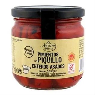 Pimientos Piquillo Enteros Asados de Nuestra Tierra 225 Gr.