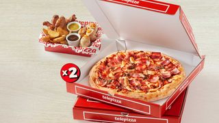 2 Pizzas medianas masa fina 2 ing + 1 Combo Mix