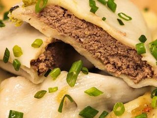 Pierogi z wątróbką z żurawiną