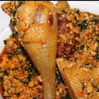 Egusi mixed with chicken
