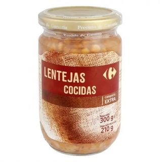 Lentejas Cocidas Categoria Extra Carrefour 200 Gr.