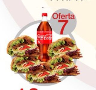 oferta 7 ( 5 kebab +refresco de 1 litro )