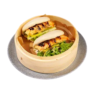 Sandwich gua bao z łososiem w tempurze 2 szt.