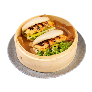 Sandwich gua bao z łososiem w tempurze 2 szt.