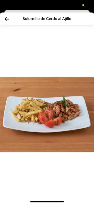 Solomillo de cerdo al ajillo