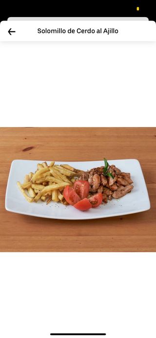 Solomillo de cerdo al ajillo