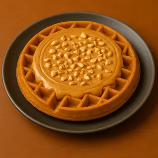 Gofre con crema de cacahuete