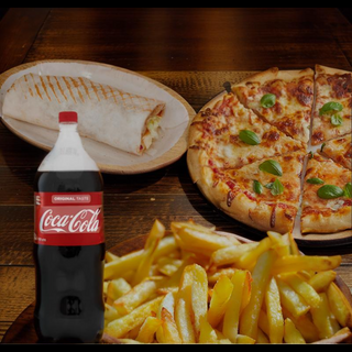 1 Pizza + 1 Durum + 1 patatas + 2Lt bebida